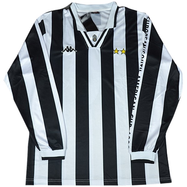 Camiseta Juventus Replica Primera Ropa ML Retro 1996 Negro Blanco